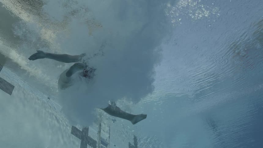 A person diving into a pool during the day