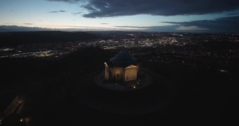 A night aerial view of a city
