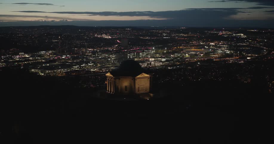 A temple on top of a mountain in the city