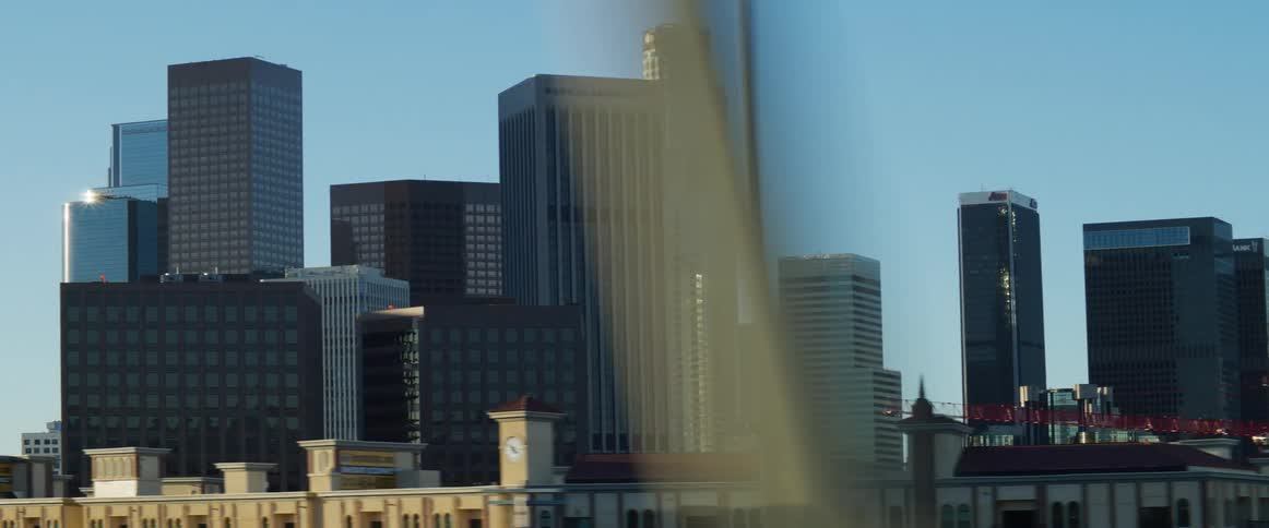 The city is full of tall buildings