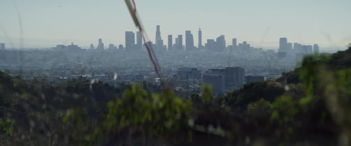 Skyline of a city seen from the outskirts