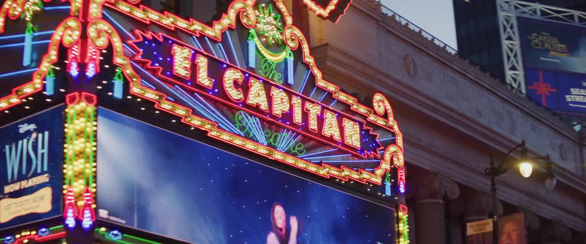 Sign over the entrance of a theatre in los angeles