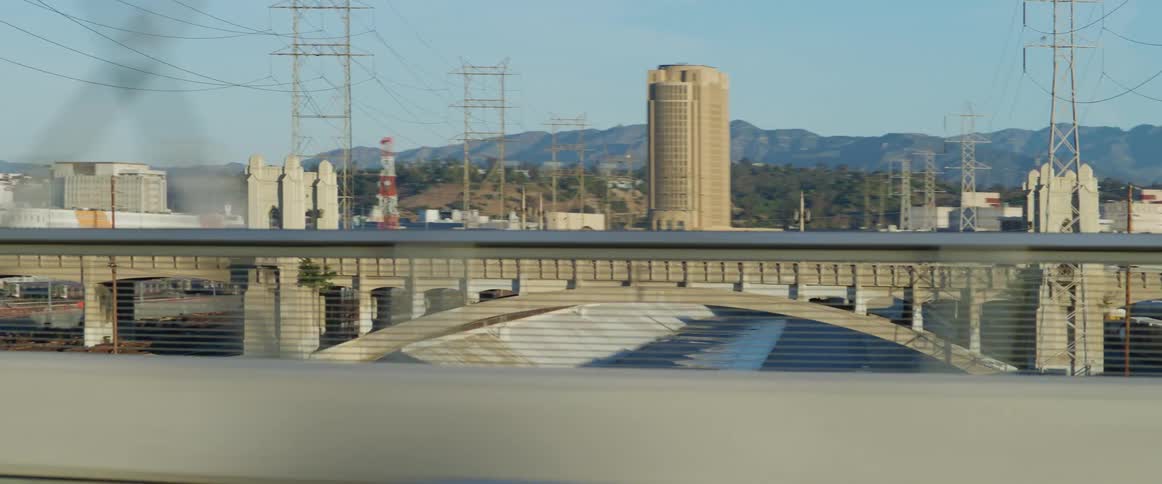Skyline of a bridge in an urban city during the day