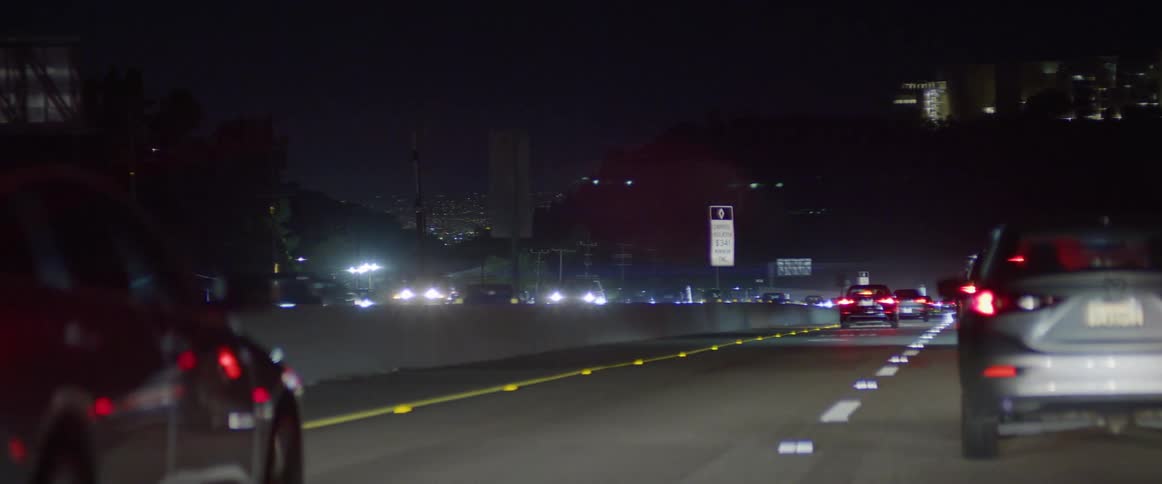 Traffic on the highway at night