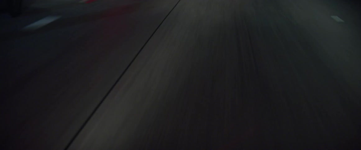 Lines are on the road at night