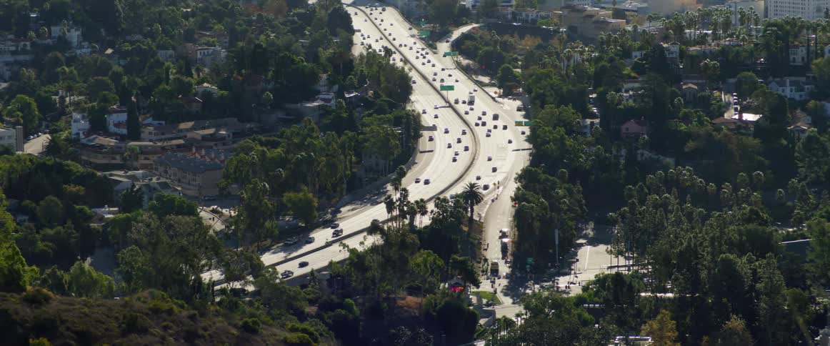 Traffic on a highway through the city