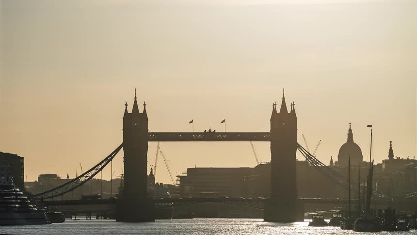 The bridge opens up to let a large boat through