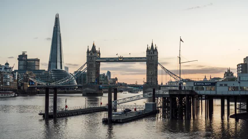 A time lapse of london bridge and the shard