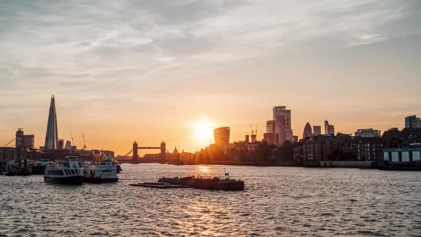 The sun rises and sets as the boats travel
