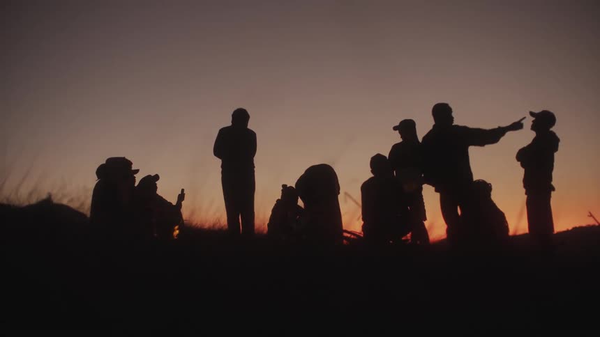 A group of people camping