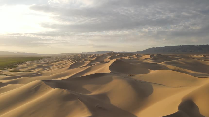 In the desert there are dried sand due to the summer