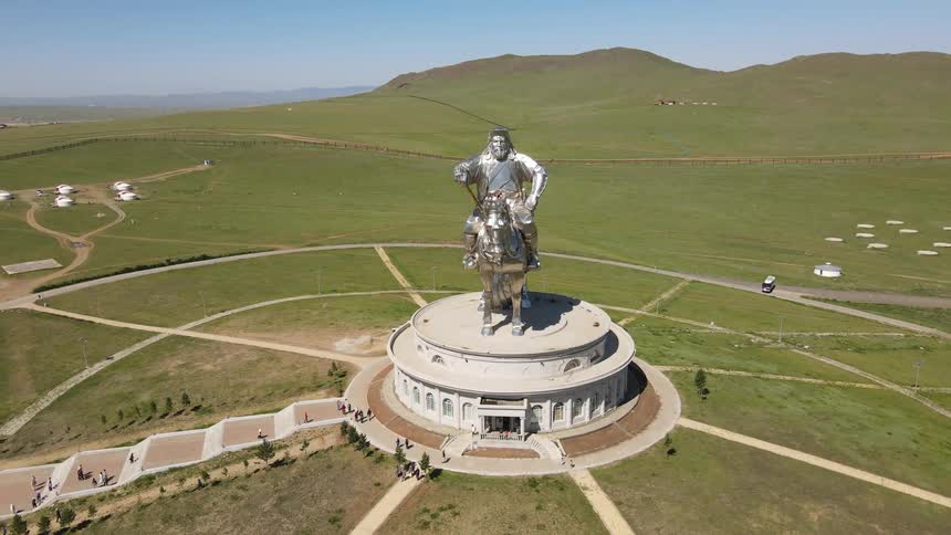 An aerial view of a monument