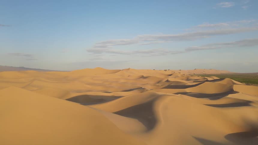 Aerial view of sand dunes in the desert