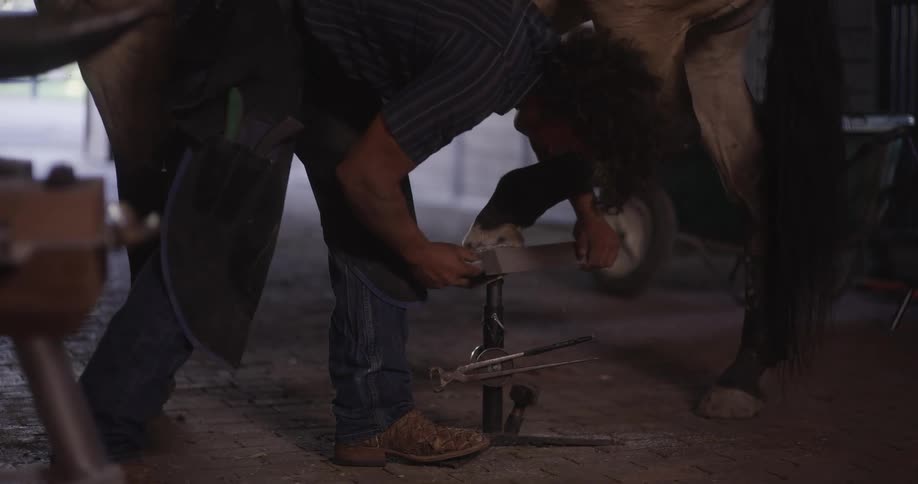 A clip of a man working with a tool