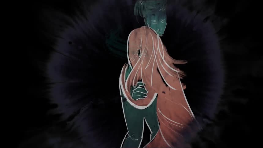 Hand drawn animated couple struggle and fight
