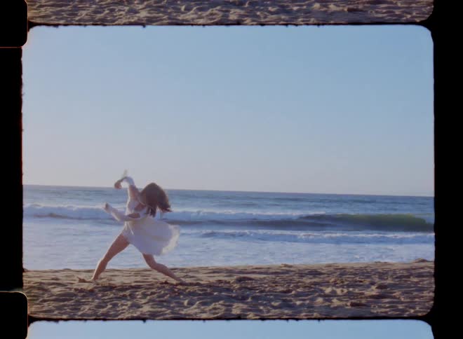 A clip of a dancer on the beach