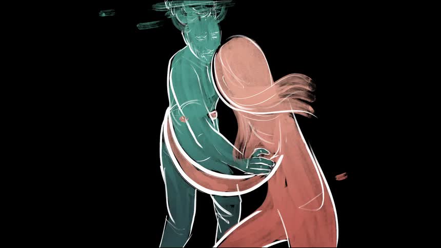An animation clip of a couple