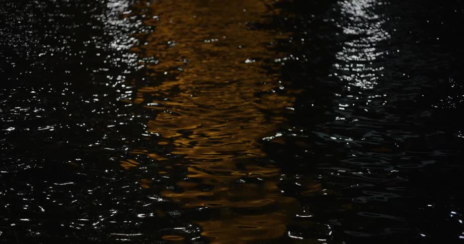 The light reflects off the rough waters