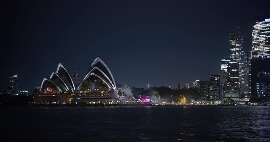 The opera house is near the city