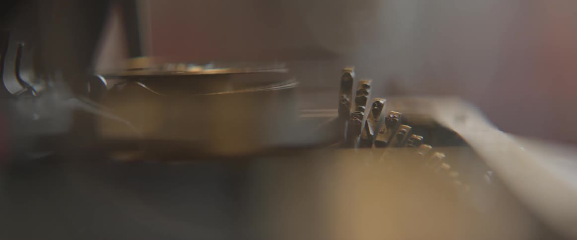 The inner workings of a typewriter