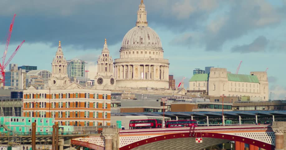 A scenic view of st pauls cathedral in modern london