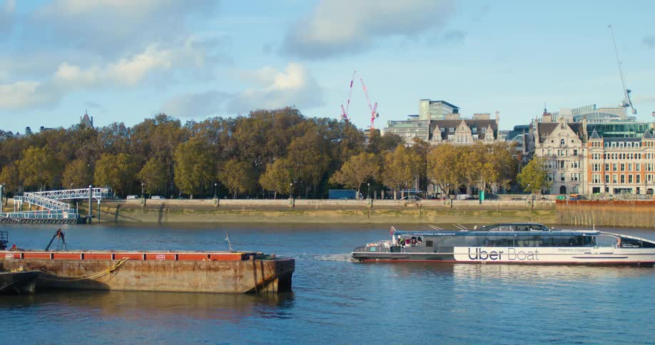 Ferry on the river thames in london