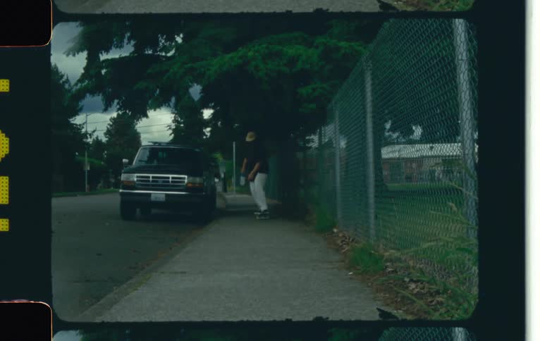 A clip of a man skateboarding