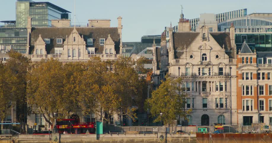 Facade of small buildings in london