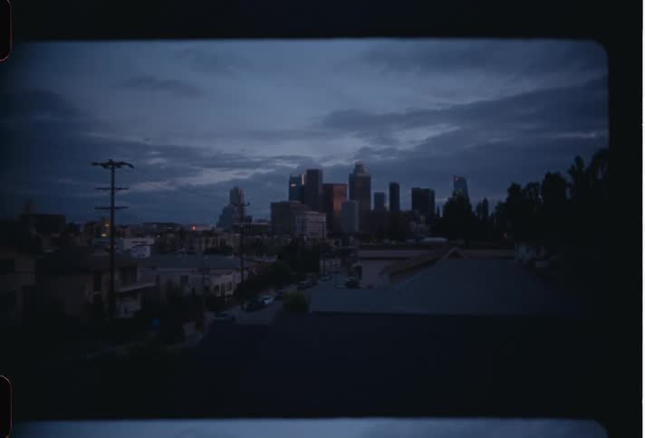 Landscape of an urban city with residential houses and skyscrapers