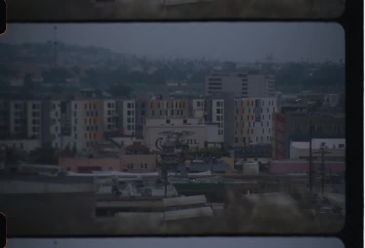 Urban landscape on an overcast day caught on vintage film
