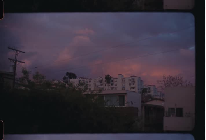 A clip of white buildings in the suburb
