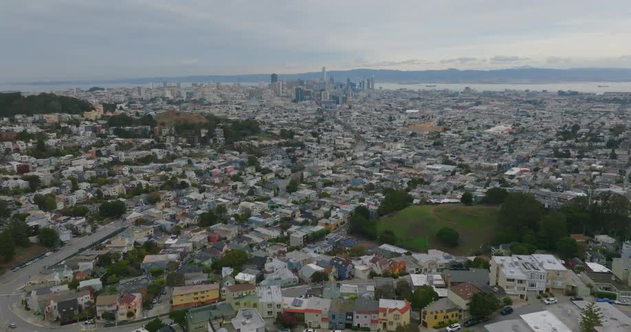 An aerial view of a residential area of San Francisco