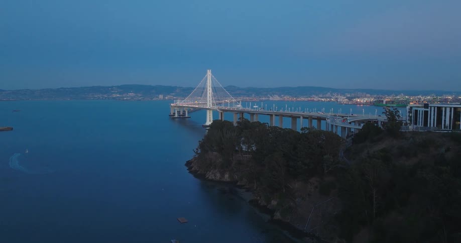 A highway bridge over a large body of water