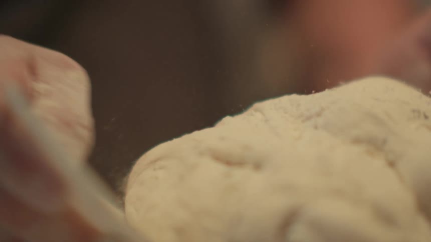 A clip of a dough mixing