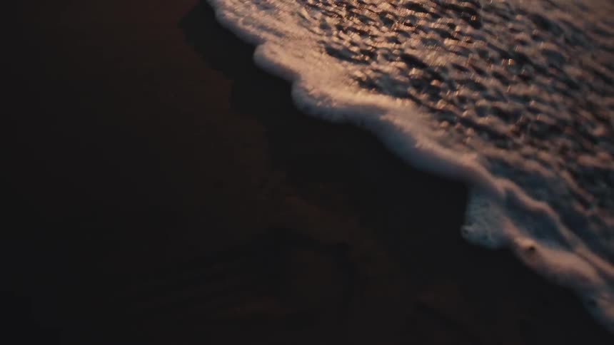 Waves crash on the shore