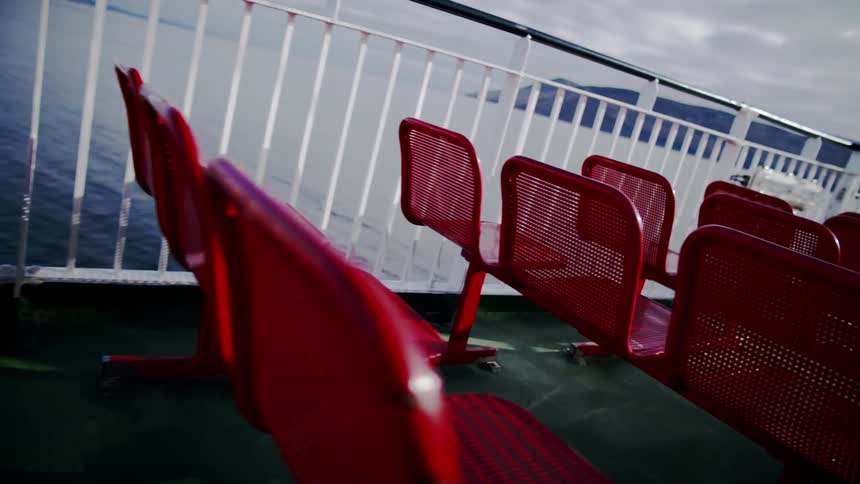 A clip of chairs on a traveling ship