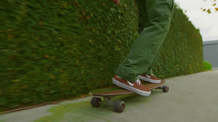 A clip of a woman skateboarding