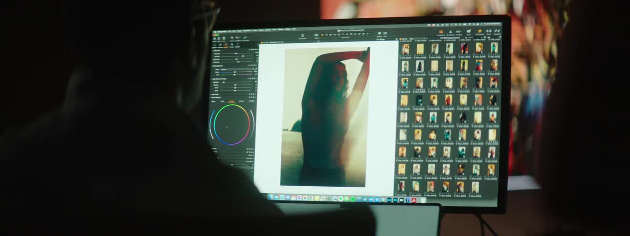 A clip of a studio editing activity