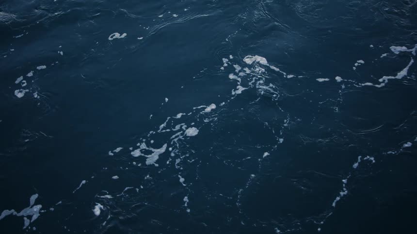 A clip of a foamy ocean