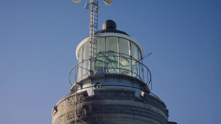 View of a tower with an internal rotating instrument