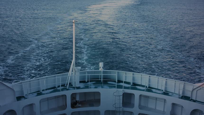A clip of a ship sailing on the sea