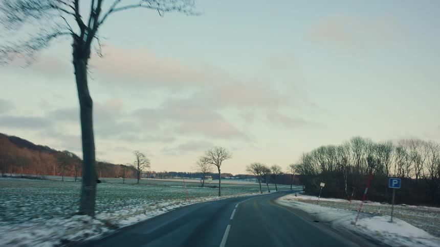 A clip of a freeway and during winter