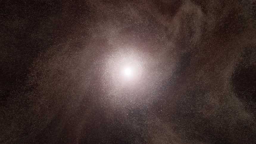 A white nebula shining in the galaxy