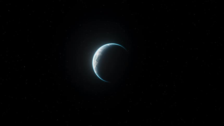 A lunar eclipse happening in the starry galaxy