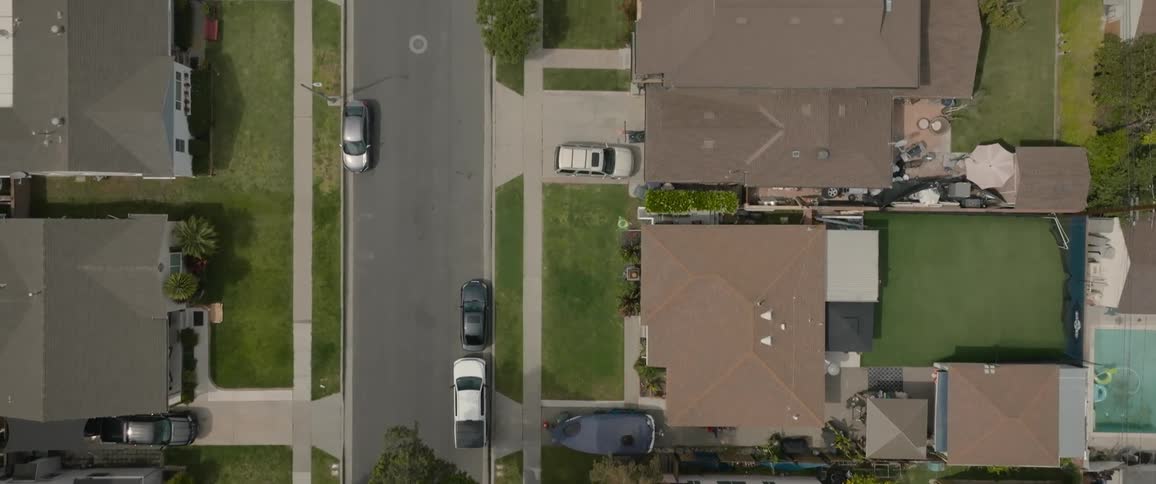 An aerial clip of a community