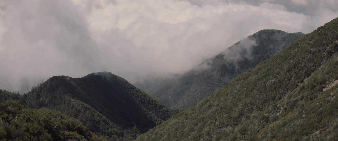 A clip of a misty mountain