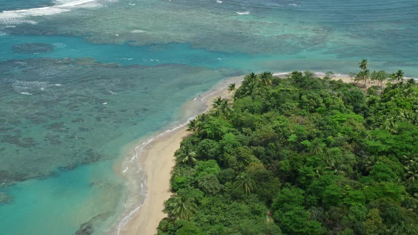 An aerial clip of an island