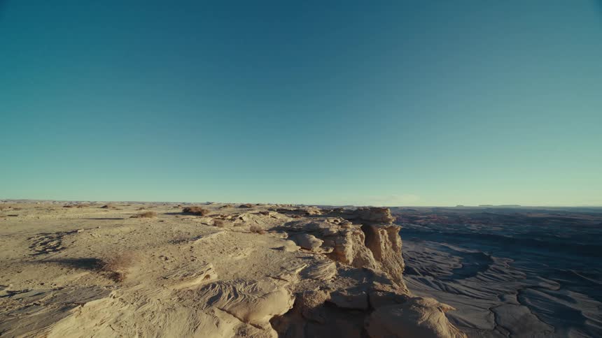 Aerial of a canyon desert during sunny day