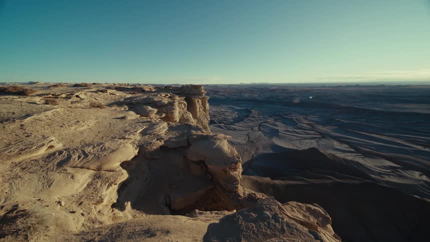 Rock formation horizon landscape under cloudless sky