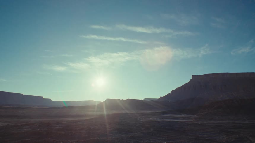 View of valleys on a bright sunny day